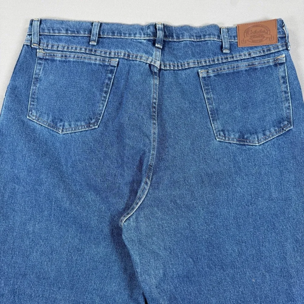 Cabelas Mens Jeans 42x36 Blue Denim Straight Leg Relaxed Fit Outdoor Workwear